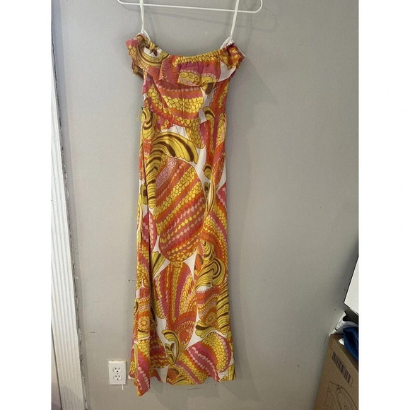 Trina Turk‎ Banana Republic Colab Womans Dress Maxi SZ 2 Yellow Strapless G0182 - Picture 5 of 9